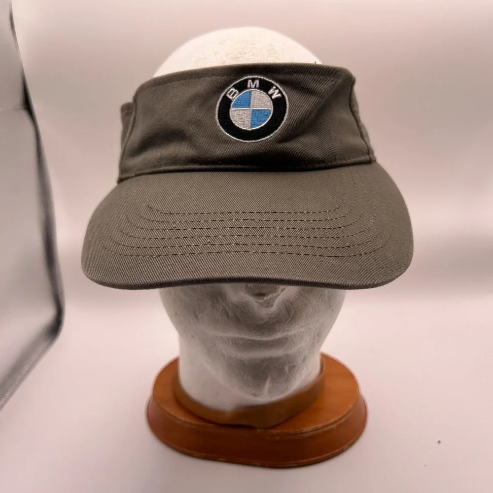 BMW Lifestyle Adjustable Sun Visor Hat Olive Green Embroidered Logo One Size